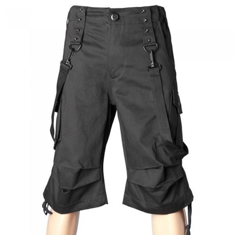 Men Gothic Shorts Black Punk Bondage Straps Short For Sale